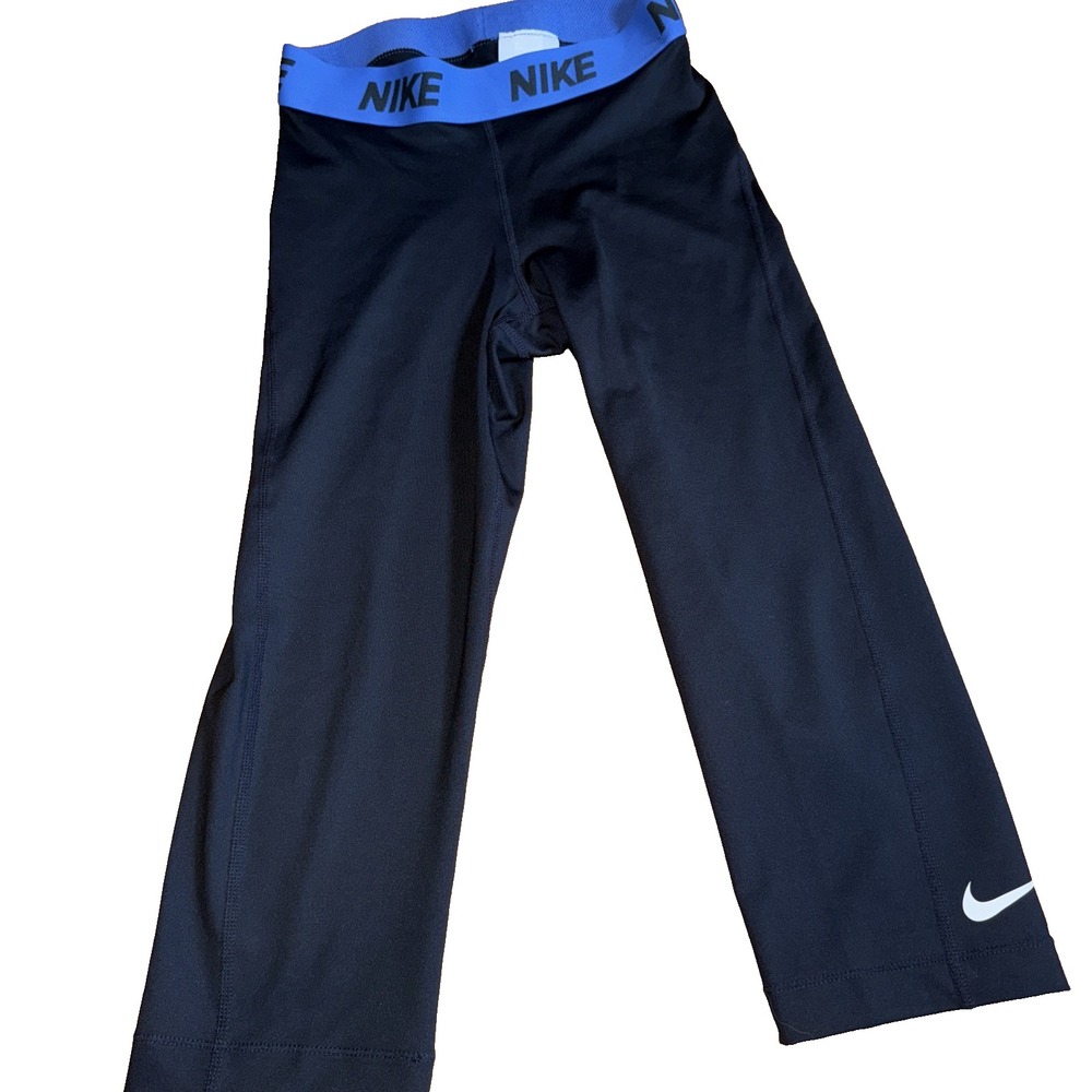 179-Women's Nike Pro Running Tights Spandex Compression Pants CROP Black XSmall